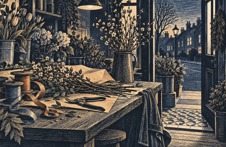 Illustration of floral businesses and their working space